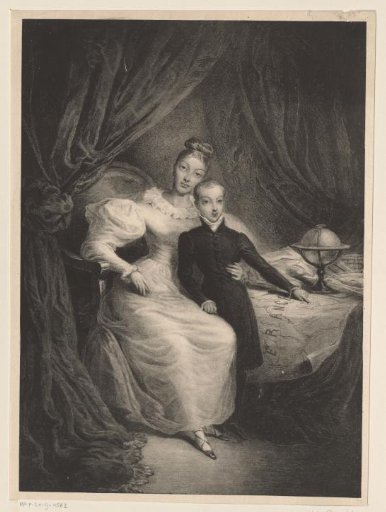 Double portrait of Maria Carolina of Bourbon-Sicily, Duchess of Berry, and her son Henri of Artois
