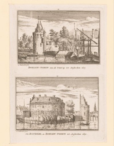 Two views of the Kloveniersdoelen in Amsterdam