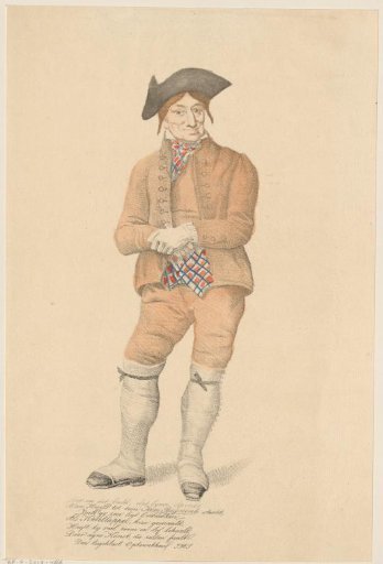 Portret van Teunis Christoffel Beynink in de rol van ketellapper