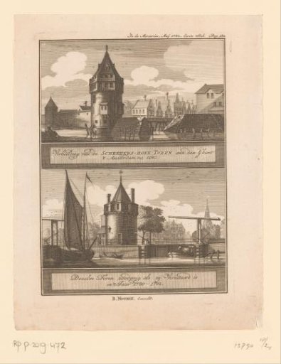 Two views of the Schreierstoren in Amsterdam