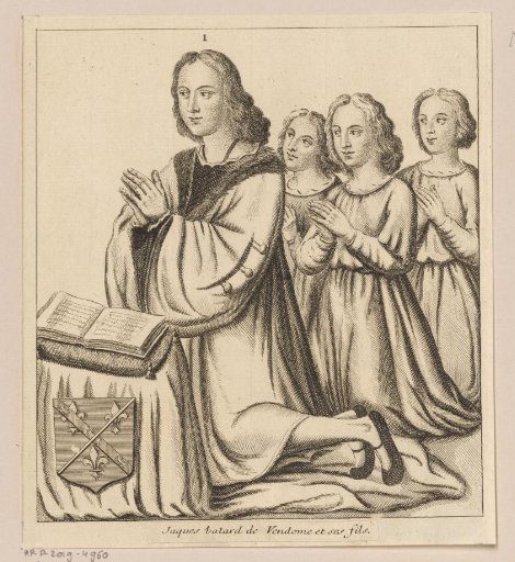 Portrait of Jacques de Bourbon-Ligny with his sons Claude, André and Jean