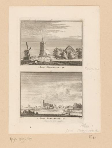 Two views of the villages of Hoogwoud and Aartswoud