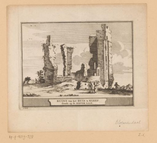 View of the ruin of Huis ter Kleef in Haarlem