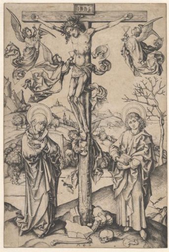 Crucifixion with four angels