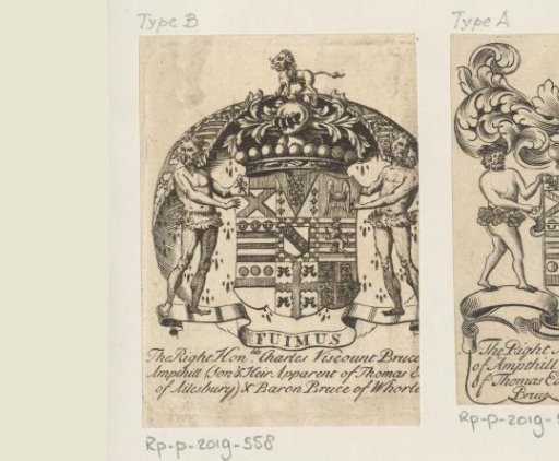 Ex libris of Charles Viscount Bruce of Ampthill (Son and Heir Apparent of Thomas Earl of Ailesbury) and Baron Bruce of Whorleton
