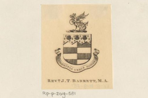 Ex libris of J.T. Barrett