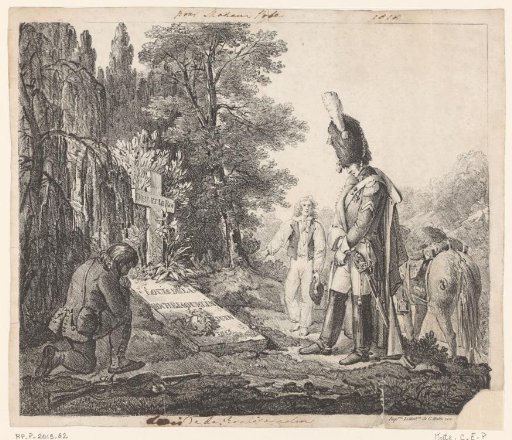 Soldier at the Monument of General Louis du Vergier de la Rochejaquelein