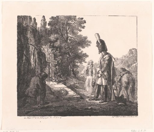 Soldier at the Monument of General Louis du Vergier de la Rochejaquelein