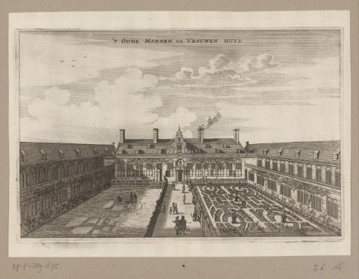 View of the Courtyard of the Oudemannenhuis in Amsterdam