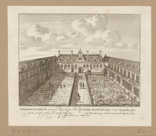 View of the Courtyard of the Oudemannenhuis in Amsterdam
