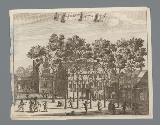View of the courtyard of the Leprosy Hospital in Amsterdam