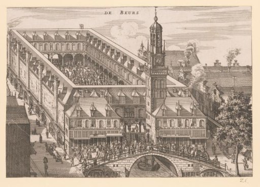 Bird's-Eye View of the Beurs of Hendrik de Keyser in Amsterdam, before 1668