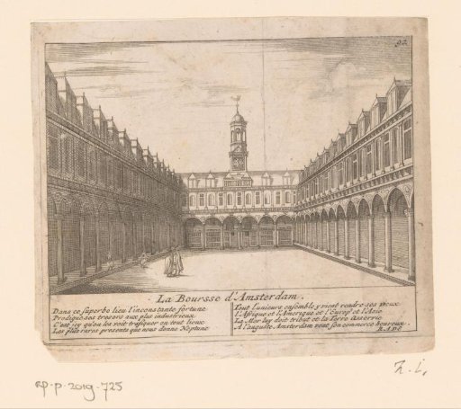 View of the Courtyard of the Beurs of Hendrick de Keyser in Amsterdam