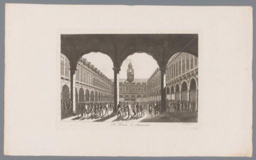 View of the courtyard of the Exchange by Hendrik de Keyser in Amsterdam
