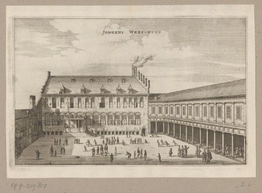 View of the boys' house of the Burgerweeshuis in Amsterdam