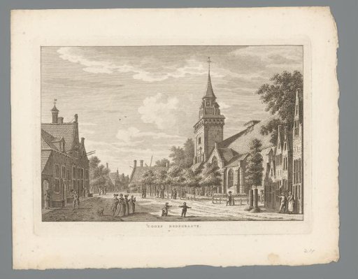 Village view with the St. Gallus Church in Bodegraven