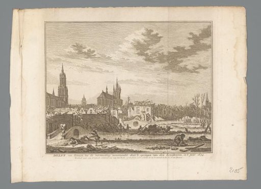 Destruction in Delft after the explosion of the gunpowder magazine on 12 October 1654