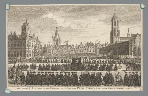 Funeral procession of William IV in Delft, 1752