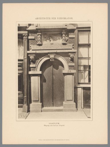 View of the entrance of the St. Barbara Gasthuis in Haarlem