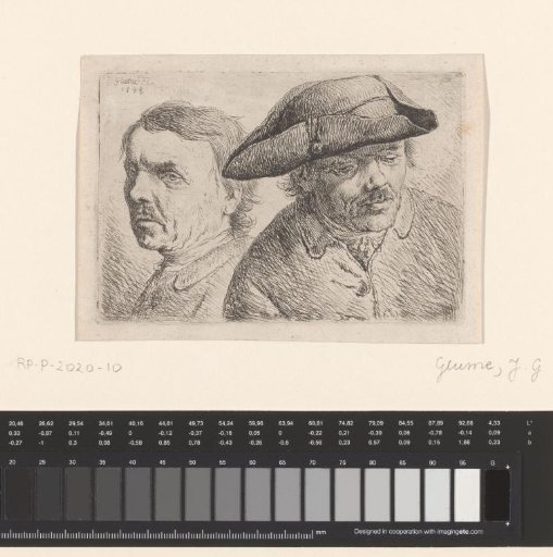 Double portrait of a man with a three-cornered hat