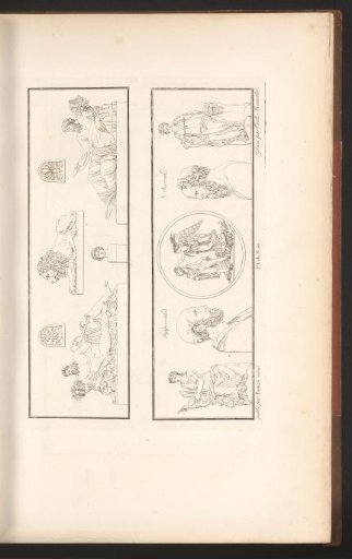 Two scenes with multiple figures