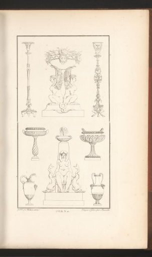 Egyptian figures, goblets, vases, and candlesticks