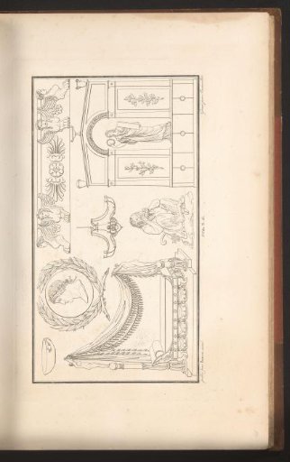 Bed and flute-playing satyr