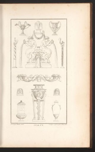 Fountain and various vases