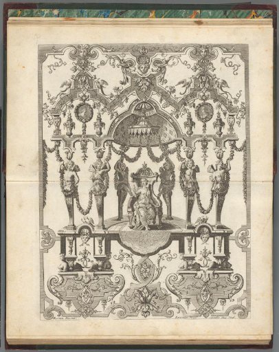 Composition with a woman on a throne with a scepter