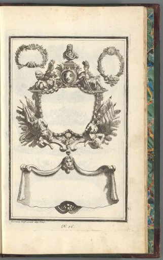 Frames and cartouche with flags