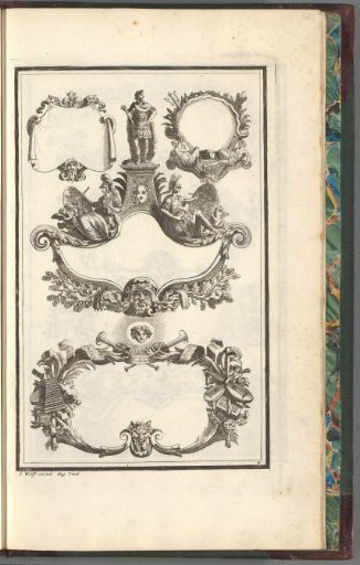 Frames with painting figures and musical instruments