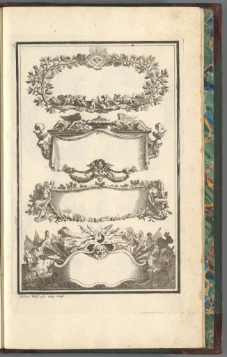 Frames with putti, angels, and satyrs