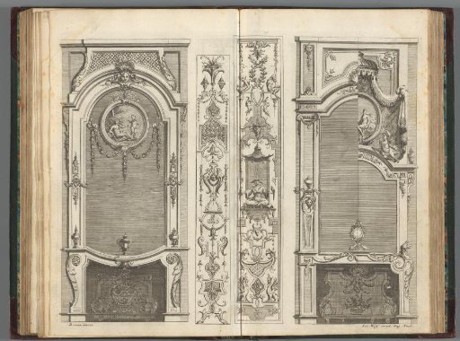 Fireplaces with vase and clock