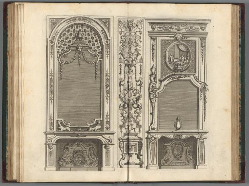 Fireplaces with sphinxes and medallion