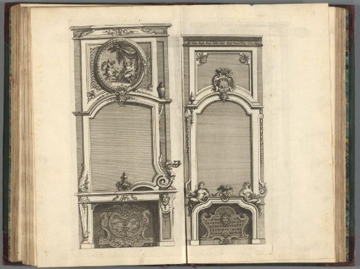 Fireplaces with medallion and mermaids