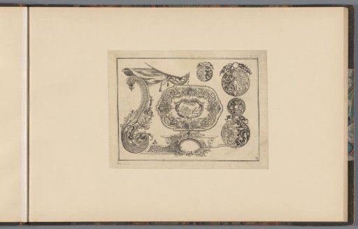 Designs for clock cases and a snuffbox lid