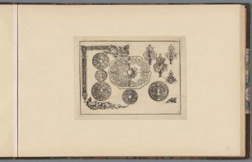 Designs for clock cases and a snuffbox lid