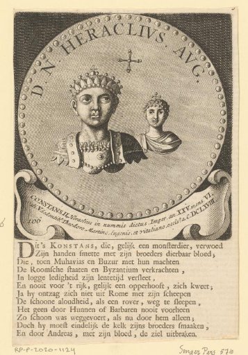 Portrait of Emperor Constans II and his father Constantine III