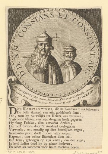 Portrait of Emperor Constantine IV and his father Constans II