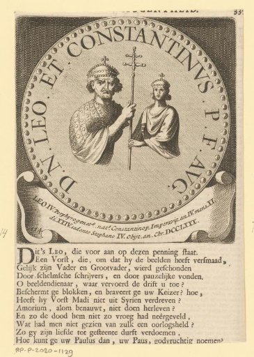 Portrait of Emperor Leo IV and his son Constantine VI