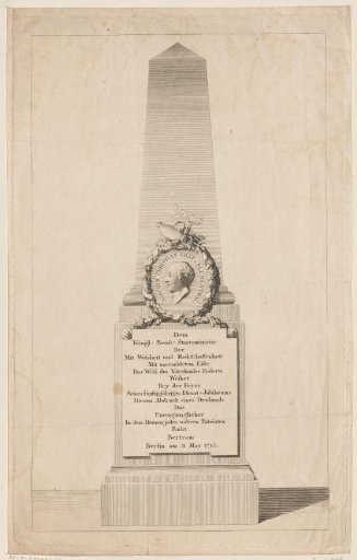 Monument with portrait of Joachim Christian von Blumenthal