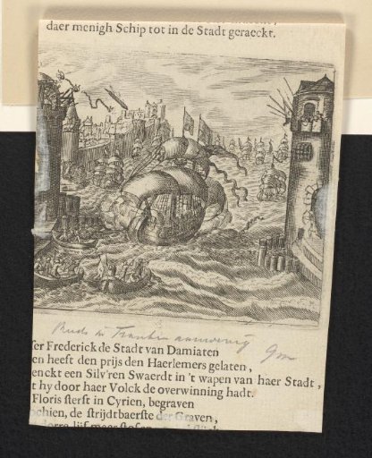 Haarlemmers destroy the chain at Damietta with their ship