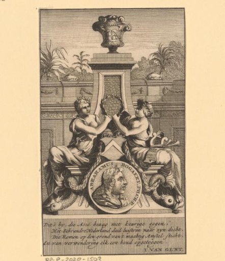 Allegorical monument with portrait of Abraham Bogaert