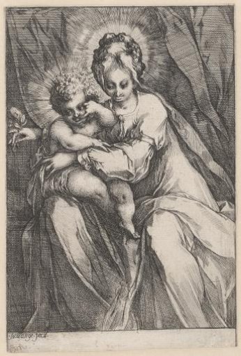 Madonna with Child and a Rose