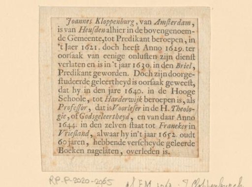Biography of Johannes Cloppenburg