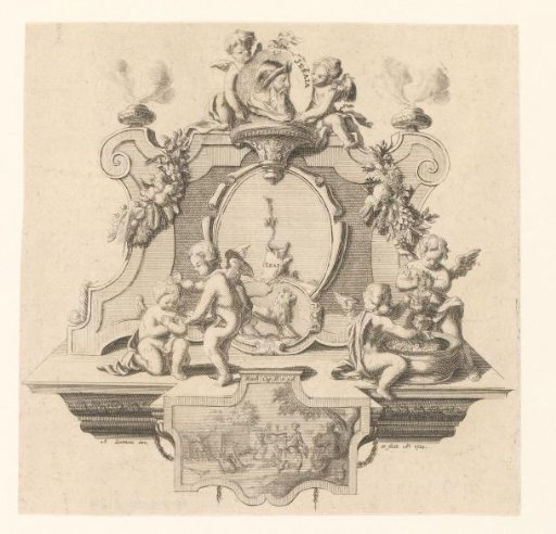Allegorical representation with six putti, portrait of Isaiah and the Tree of Jesse