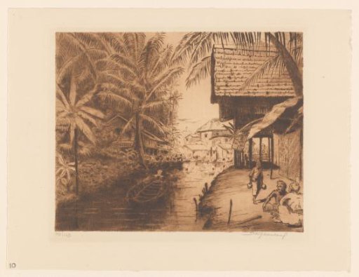 View of a Malay Kampong on the Deli River