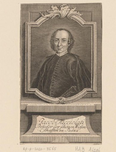 Portrait of Jacopo Facciolati