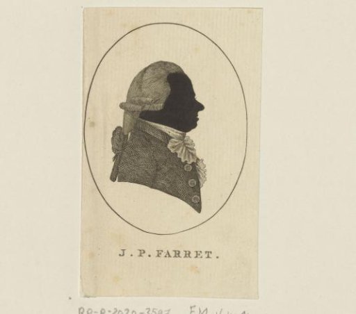 Silhouette portrait of Johan Pieter Farret
