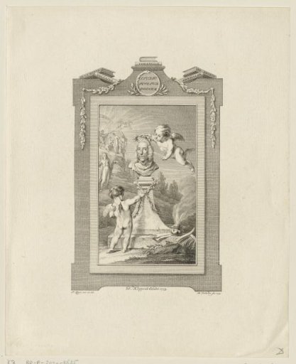 Allegorical representation with a bust of Sybrand Feitama